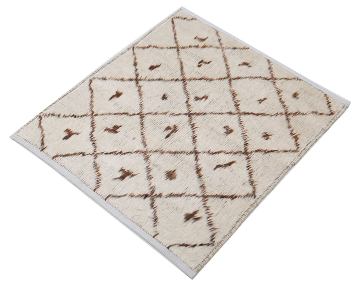 Hand Knotted Tribal Moroccan Wool Rug 2' 7" x 2' 10" - No. AT64761