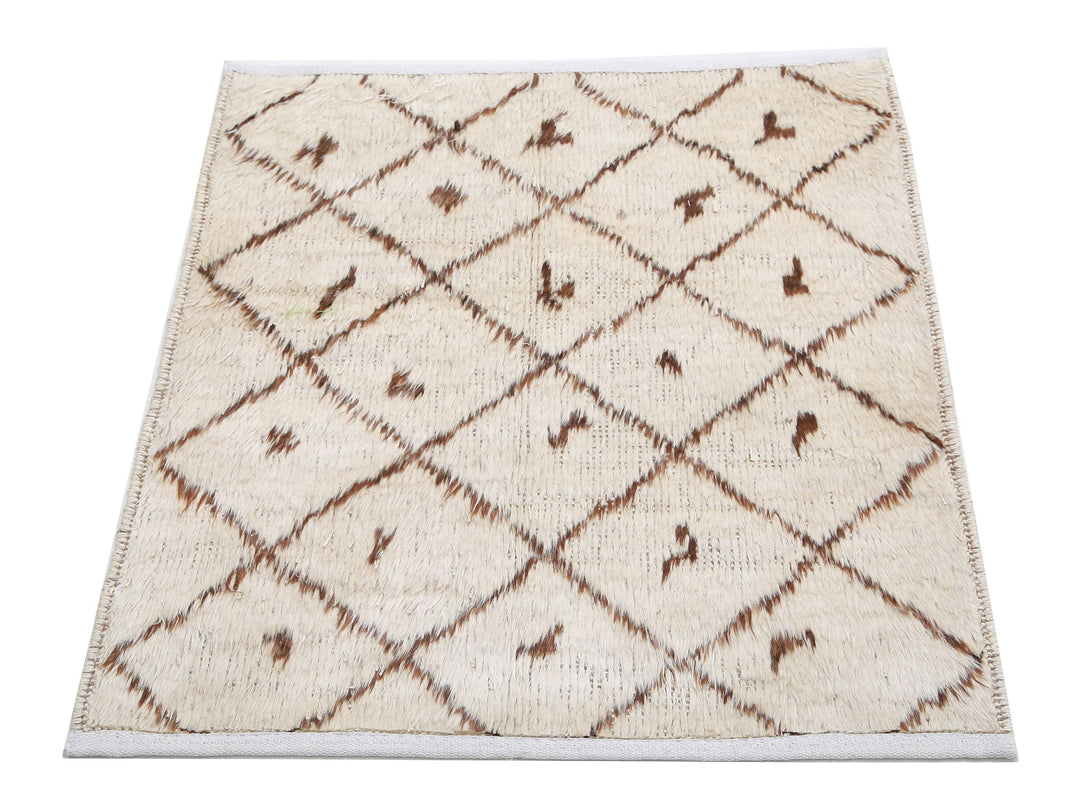 Hand Knotted Tribal Moroccan Wool Rug 2' 7" x 2' 10" - No. AT64761