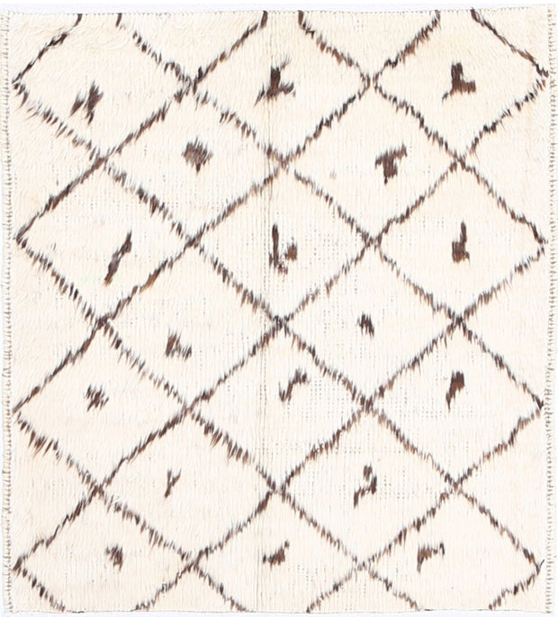 Hand Knotted Tribal Moroccan Wool Rug 2' 7" x 2' 10" - No. AT64761