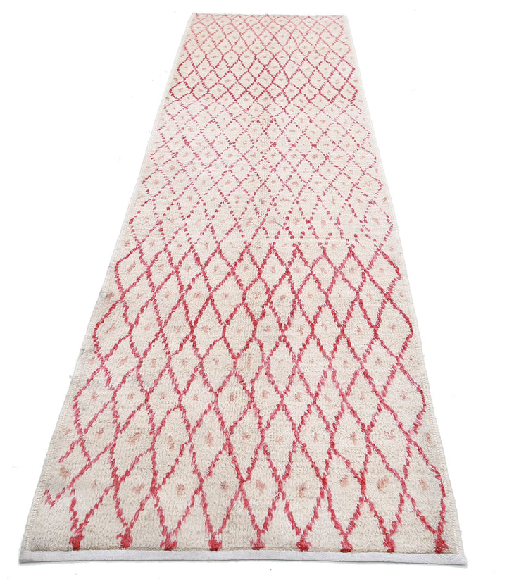 Hand Knotted Tribal Moroccan Wool Rug 2' 11" x 11' 3" - No. AT96396