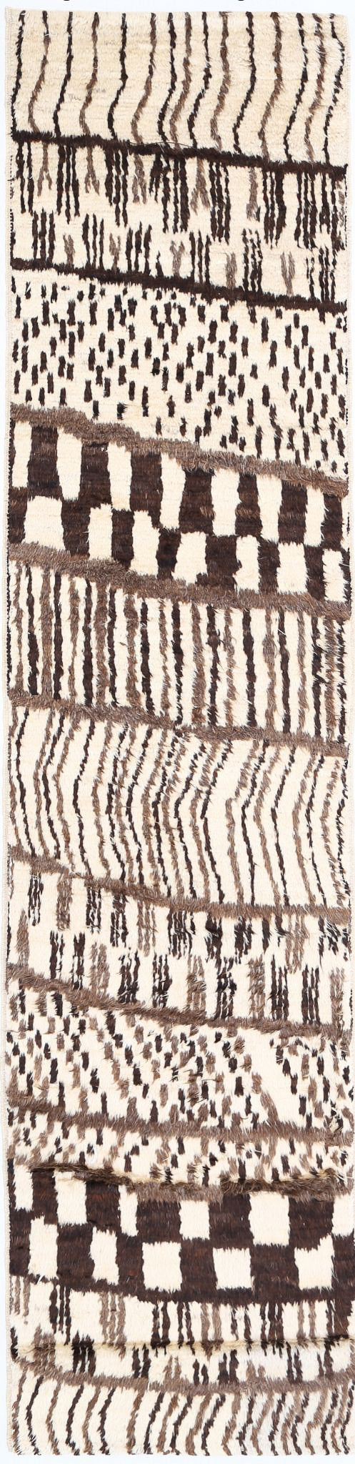 Hand Knotted Tribal Moroccan Wool Rug 2' 5" x 11' 3" - No. AT22020