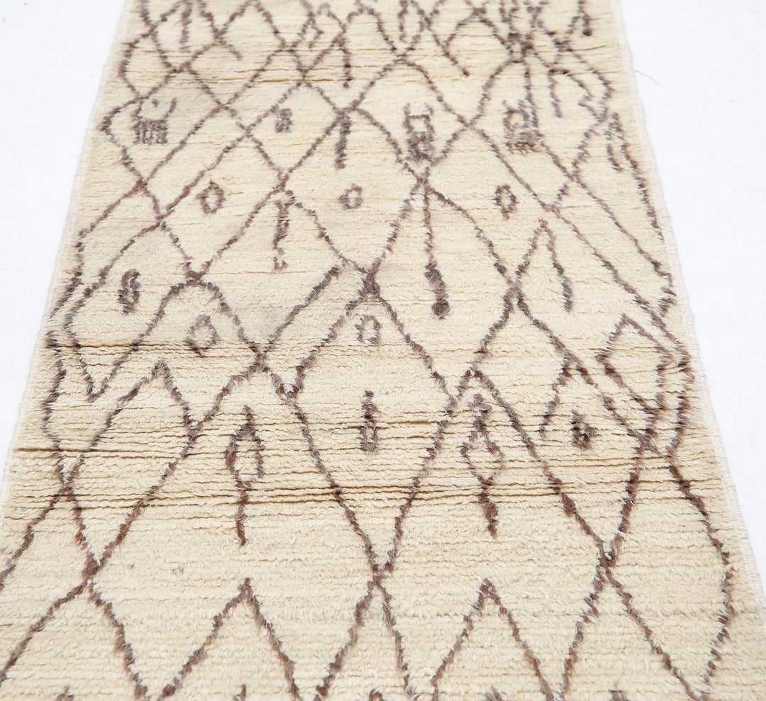 Hand Knotted Tribal Moroccan Wool Rug 2' 7" x 9' 7" - No. AT80720