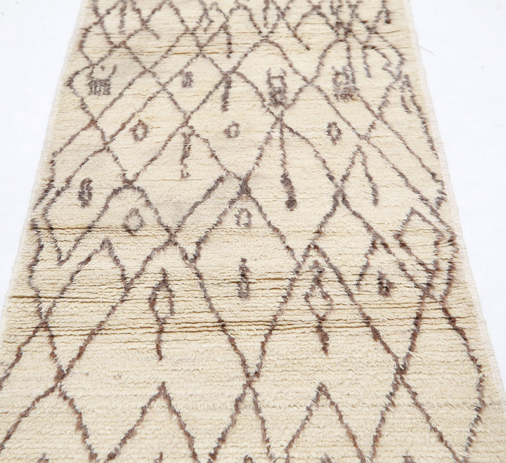 Hand Knotted Tribal Moroccan Wool Rug 2' 7" x 9' 7" - No. AT80720