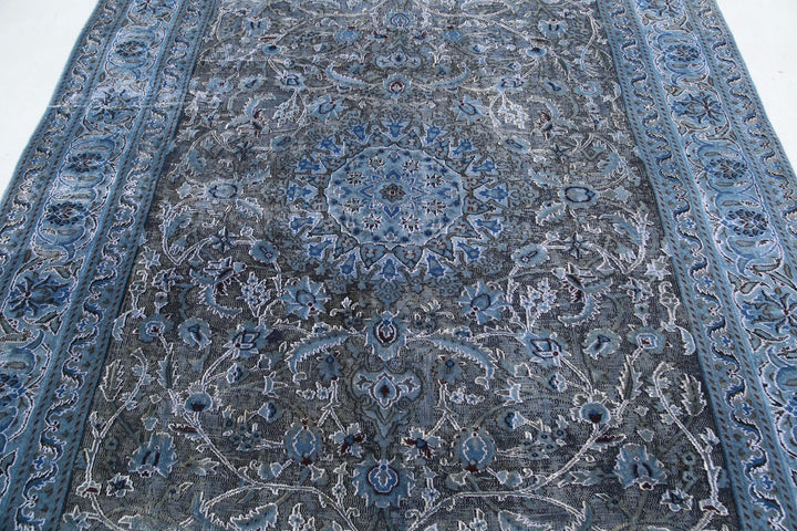 Hand Knotted Vintage Persian Nain Wool Rug 6' 5" x 9' 2" - No. AT81764