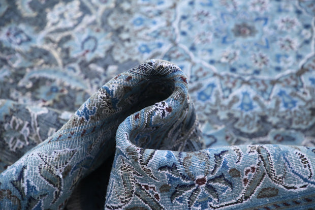 Hand Knotted Vintage Persian Nain Wool Rug 6' 5" x 9' 2" - No. AT81764