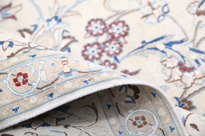 Hand Knotted Vintage Persian Nain Wool Rug 8' 8" x 11' 10" - No. AT38350