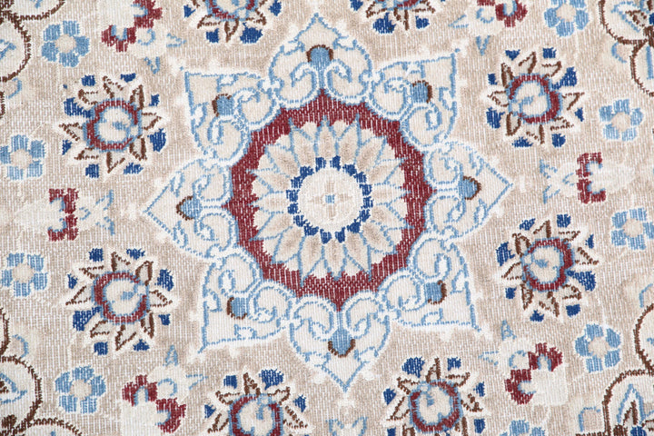 Hand Knotted Vintage Persian Nain Wool Rug 8' 8" x 11' 10" - No. AT38350