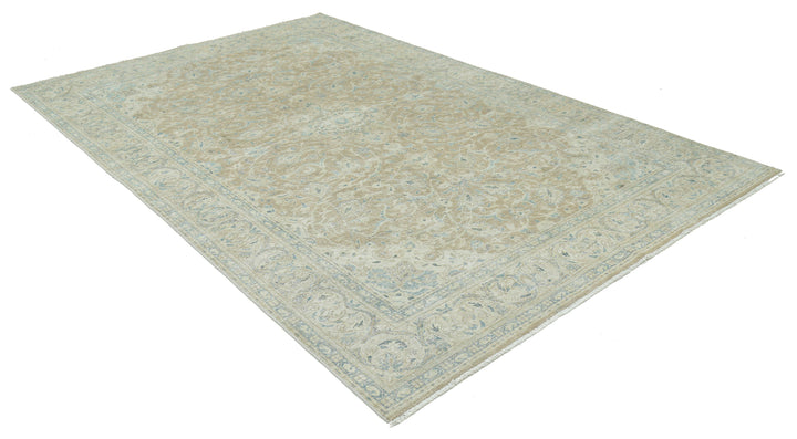 Hand Knotted Vintage Persian Nain Wool Rug 6' 7" x 10' 1" - No. AT19657