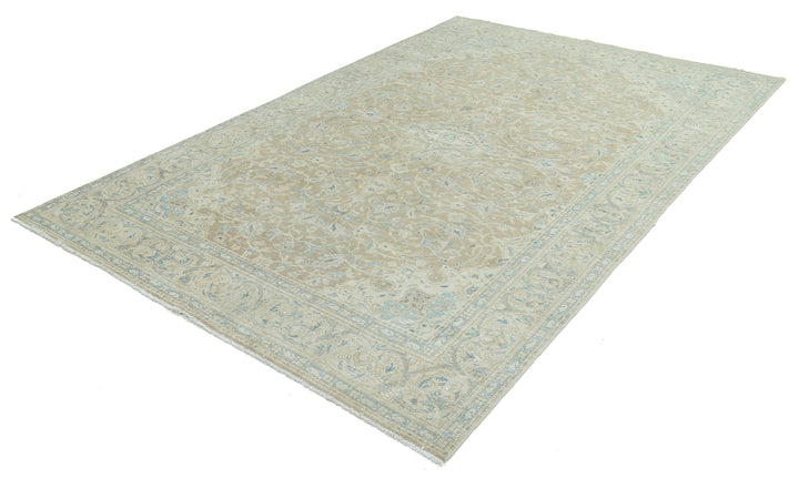 Hand Knotted Vintage Persian Nain Wool Rug 6' 7" x 10' 1" - No. AT19657