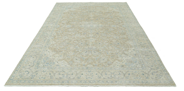 Hand Knotted Vintage Persian Nain Wool Rug 6' 7" x 10' 1" - No. AT19657