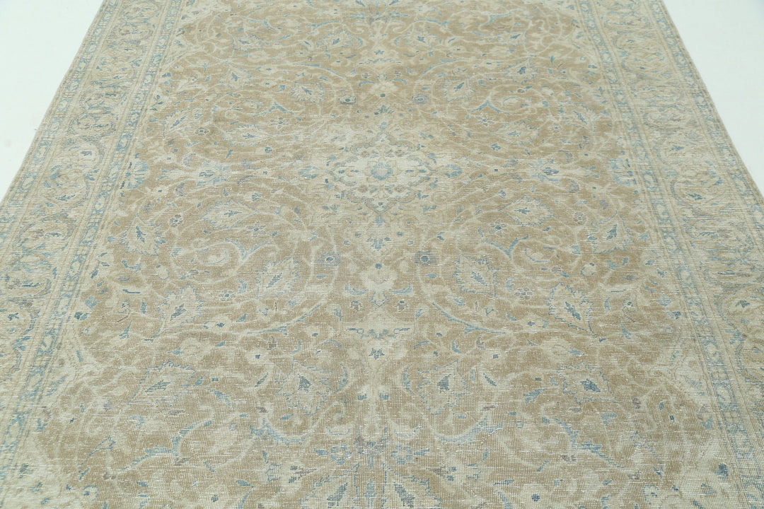 Hand Knotted Vintage Persian Nain Wool Rug 6' 7" x 10' 1" - No. AT19657