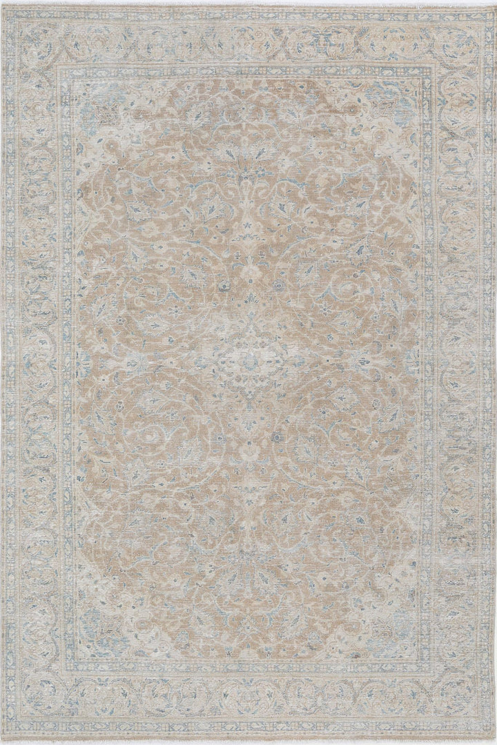 Hand Knotted Vintage Persian Nain Wool Rug 6' 7" x 10' 1" - No. AT19657