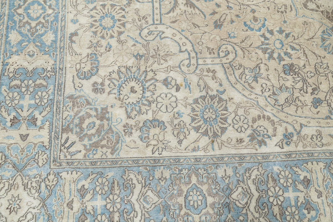 Hand Knotted Vintage Persian Nain Wool Rug 7' 8" x 11' 2" - No. AT24683