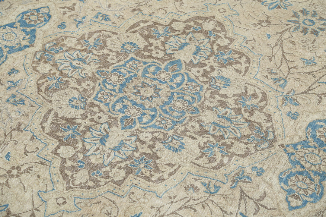 Hand Knotted Vintage Persian Nain Wool Rug 7' 8" x 11' 2" - No. AT24683