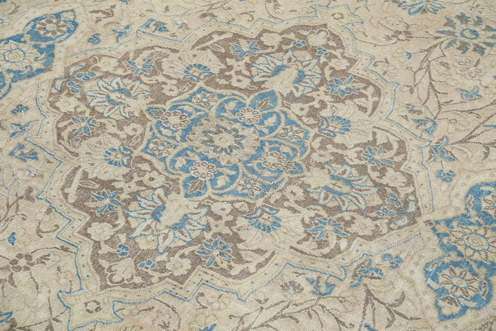 Hand Knotted Vintage Persian Nain Wool Rug 7' 8" x 11' 2" - No. AT24683