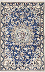 Hand Knotted Vintage Persian Nain Wool & Silk Rug 2' 9" x 4' 5" - No. AT13482