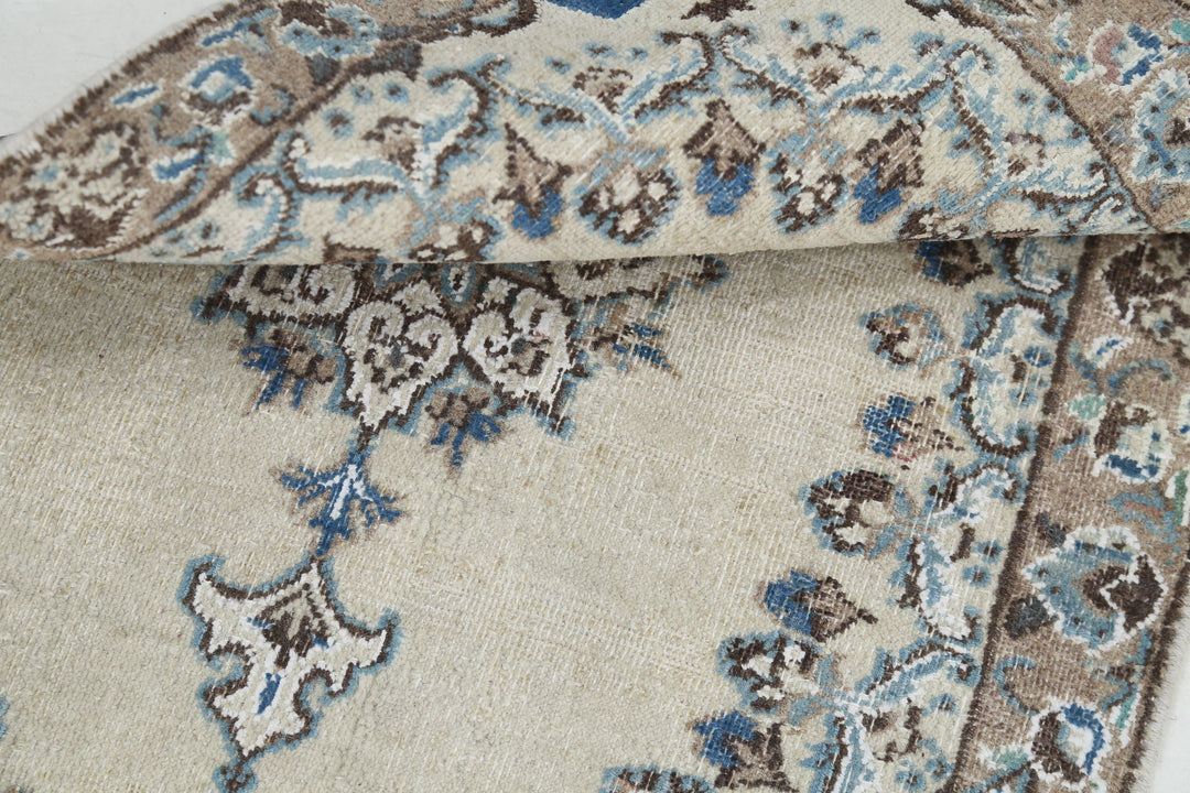 Hand Knotted Vintage Persian Nain Wool & Silk Rug 1' 11" x 2' 10" - No. AT70993