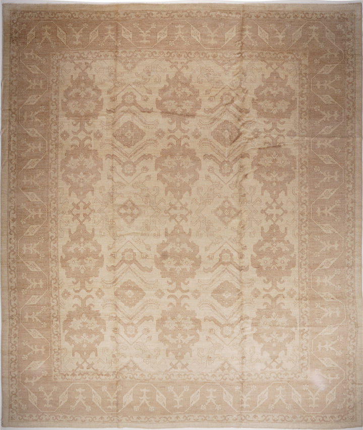 Hand Knotted Oushak Wool Rug 12' 0" x 14' 0" - No. AT80180