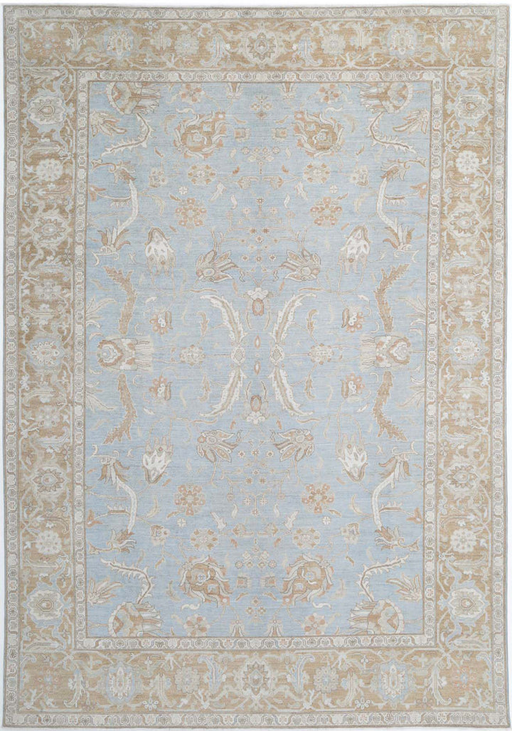 Hand Knotted Oushak Wool Rug 10' 2" x 14' 10" - No. AT57011