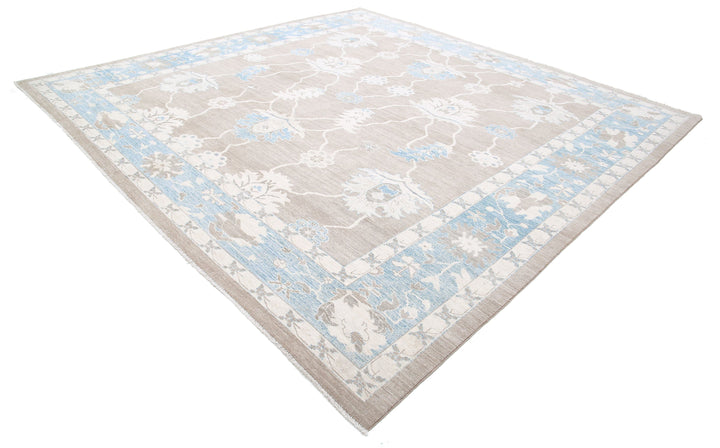 Hand Knotted Oushak Wool Rug 11' 7" x 11' 2" - No. AT94128