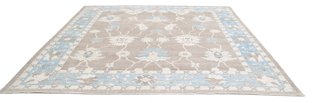 Hand Knotted Oushak Wool Rug 11' 7" x 11' 2" - No. AT94128