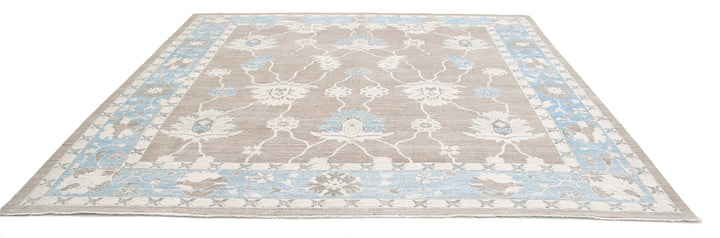 Hand Knotted Oushak Wool Rug 11' 7" x 11' 2" - No. AT94128