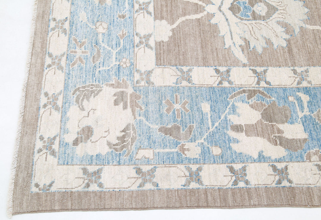 Hand Knotted Oushak Wool Rug 11' 7" x 11' 2" - No. AT94128