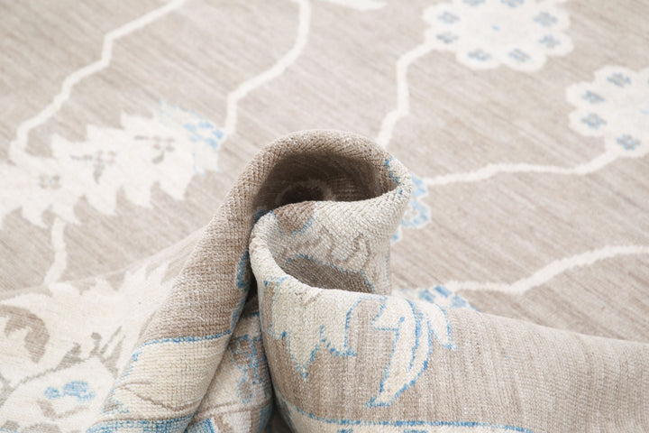 Hand Knotted Oushak Wool Rug 11' 7" x 11' 2" - No. AT94128