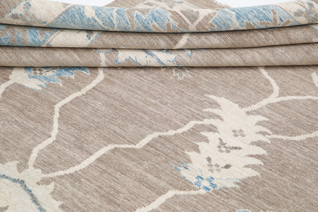 Hand Knotted Oushak Wool Rug 11' 7" x 11' 2" - No. AT94128