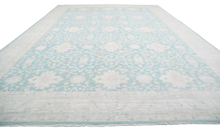 Hand Knotted Oushak Wool Rug 15' 10" x 21' 9" - No. AT96255