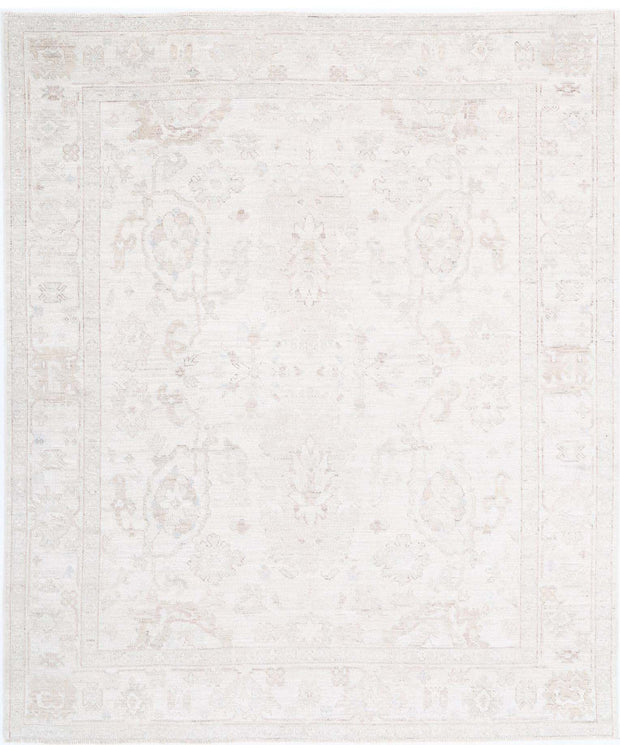 Hand Knotted Oushak Wool Rug 8' 1" x 9' 10" - No. AT96582