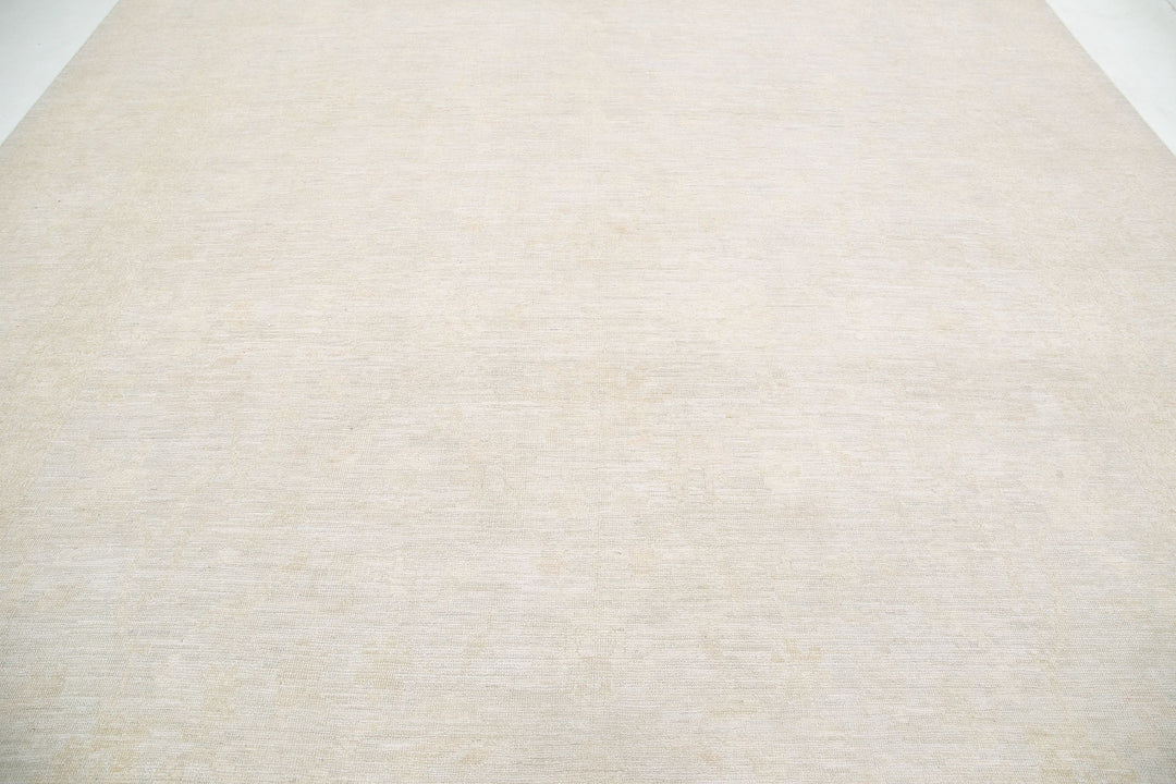 Hand Knotted Oushak Wool Rug 11' 4" x 15' 3" - No. AT17574