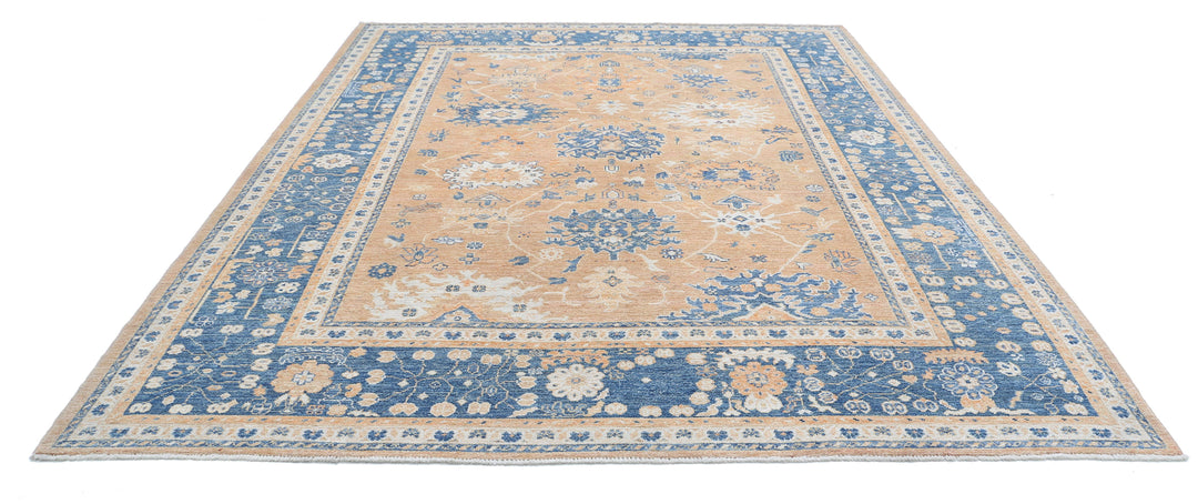 Hand Knotted Oushak Wool Rug 9' 1" x 11' 8" - No. AT88236