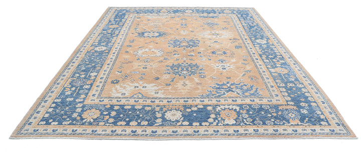 Hand Knotted Oushak Wool Rug 9' 1" x 11' 8" - No. AT88236
