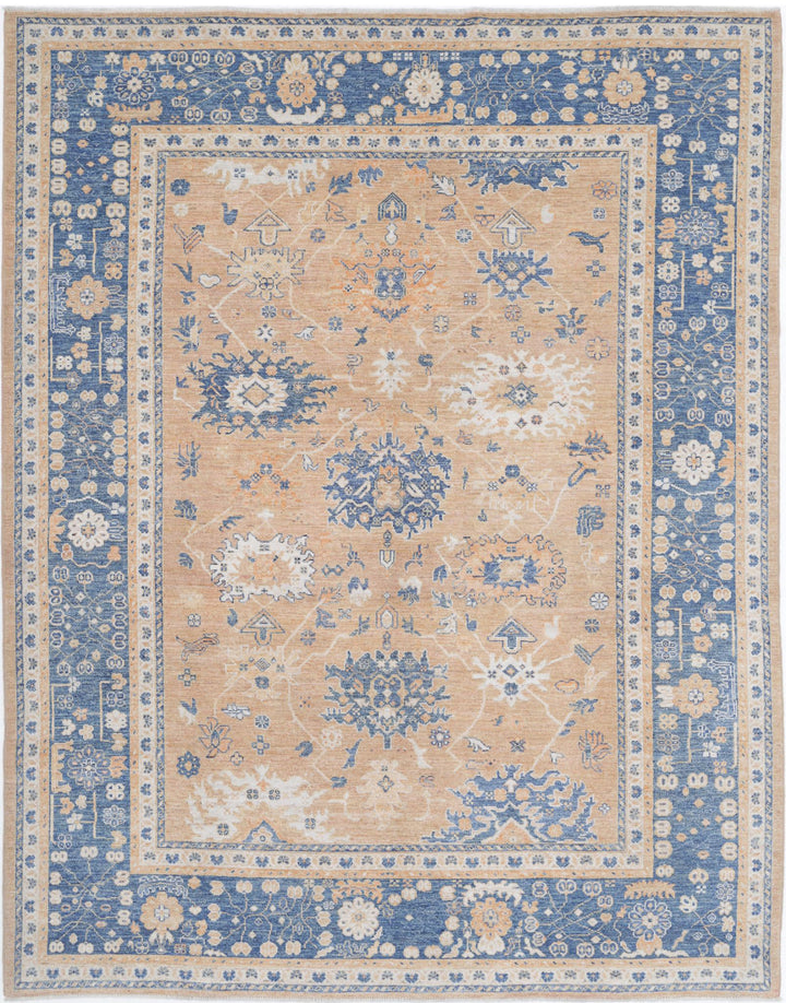 Hand Knotted Oushak Wool Rug 9' 1" x 11' 8" - No. AT88236