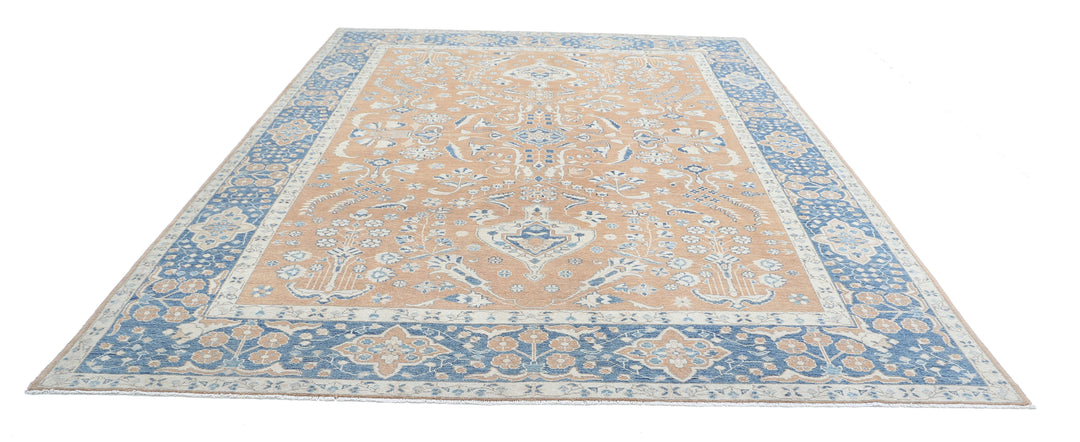 Hand Knotted Oushak Wool Rug 9' 2" x 12' 3" - No. AT55901