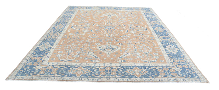 Hand Knotted Oushak Wool Rug 9' 2" x 12' 3" - No. AT55901