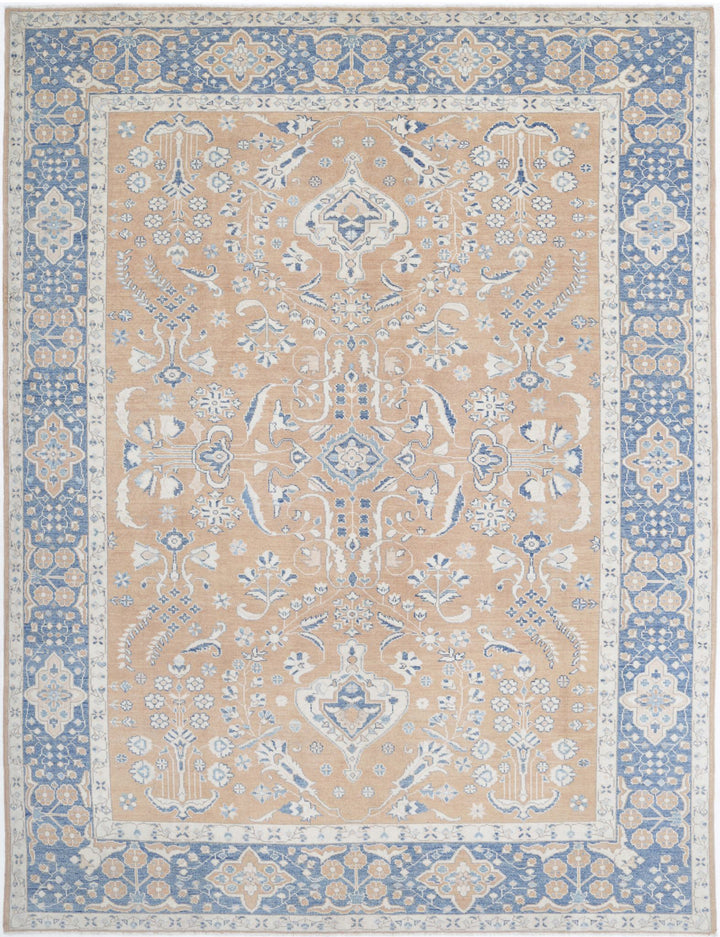 Hand Knotted Oushak Wool Rug 9' 2" x 12' 3" - No. AT55901
