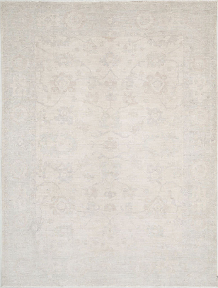 Hand Knotted Oushak Wool Rug 9' 11" x 13' 1" - No. AT15453