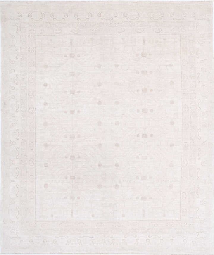 Hand Knotted Oushak Wool Rug 7' 11" x 9' 5" - No. AT93518