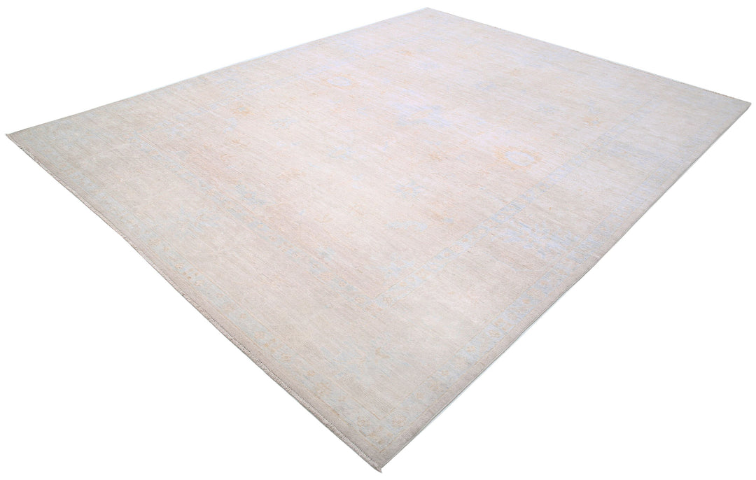Hand Knotted Oushak Wool Rug 8' 8" x 11' 3" - No. AT85817
