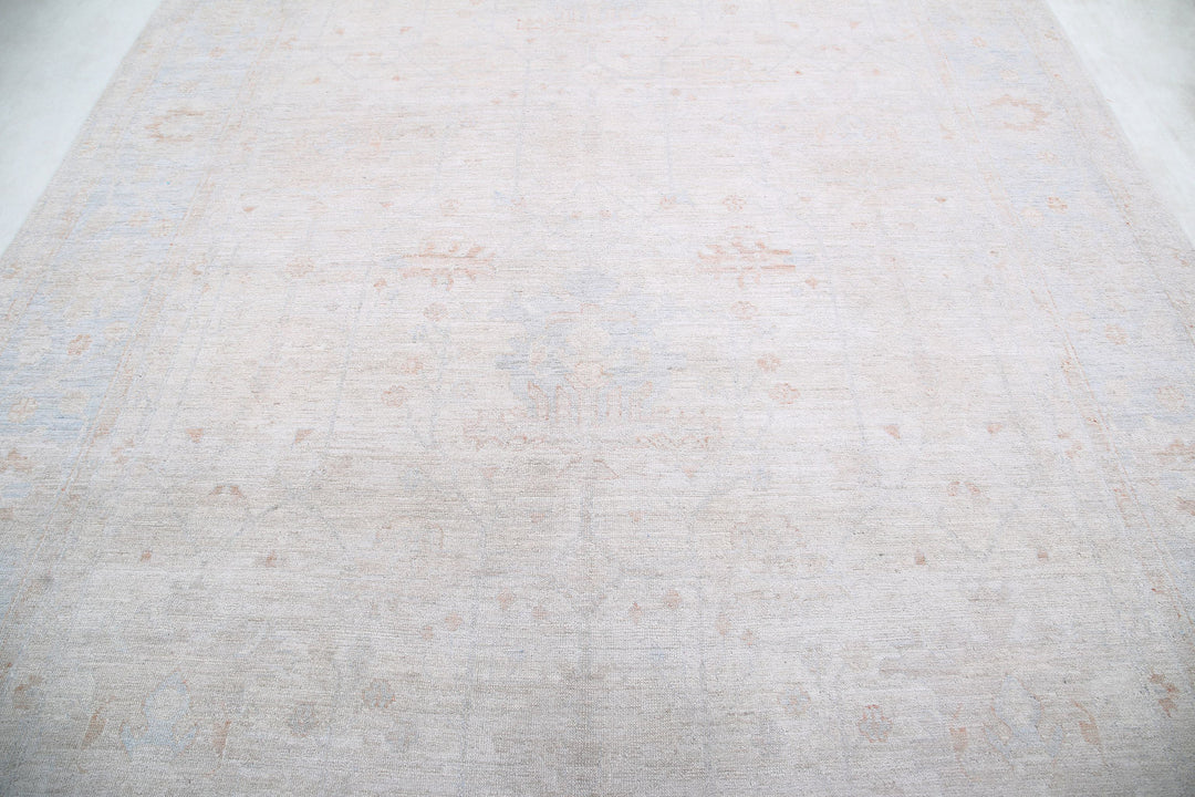 Hand Knotted Oushak Wool Rug 8' 5" x 11' 10" - No. AT81447