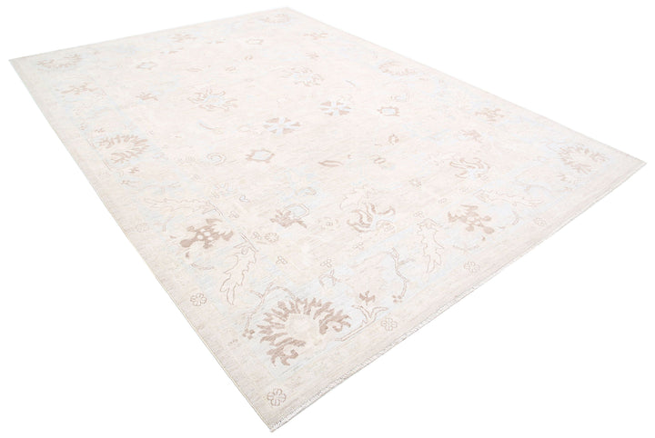 Hand Knotted Oushak Wool Rug 8' 8" x 11' 7" - No. AT46403