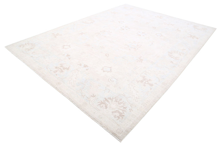 Hand Knotted Oushak Wool Rug 8' 8" x 11' 7" - No. AT46403