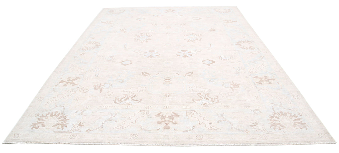 Hand Knotted Oushak Wool Rug 8' 8" x 11' 7" - No. AT46403