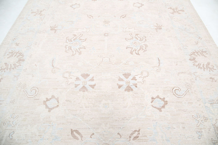 Hand Knotted Oushak Wool Rug 8' 8" x 11' 7" - No. AT46403