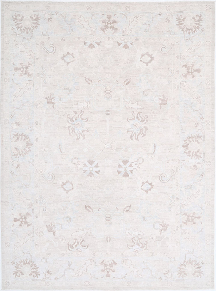 Hand Knotted Oushak Wool Rug 8' 8" x 11' 7" - No. AT46403