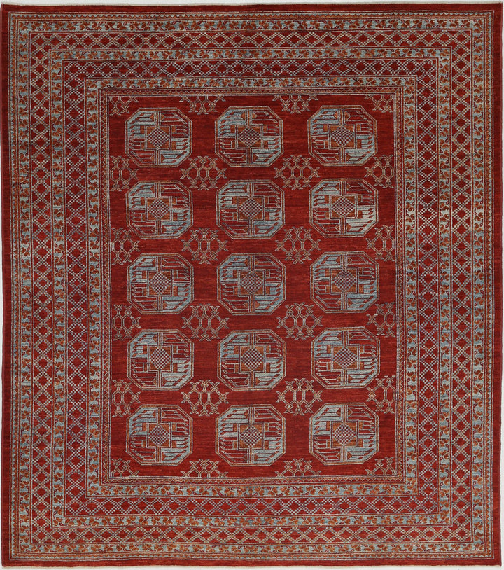 Hand Knotted Oushak Wool Rug 8' 8" x 9' 9" - No. AT73792