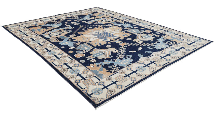 Hand Knotted Oushak Wool Rug 9' 2" x 11' 6" - No. AT95900