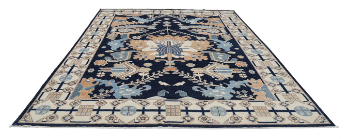 Hand Knotted Oushak Wool Rug 9' 2" x 11' 6" - No. AT95900